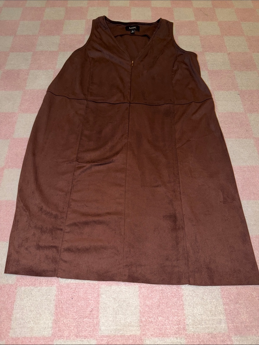 MSK Brown Sleeveless A-Line Dress